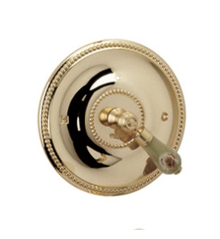 PHYLRICH PB2270TO REGENT PRESSURE BALANCE TUB AND SHOWER PLATE WITH GREEN ONYX LEVER HANDLE TRIM