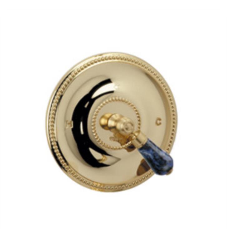 PHYLRICH PB2272TO REGENT PRESSURE BALANCE TUB AND SHOWER PLATE WITH BLEU SODALITE LEVER HANDLE TRIM