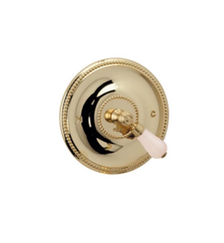 PHYLRICH PB2273TO REGENT PRESSURE BALANCE TUB AND SHOWER PLATE WITH PINK ONYX LEVER HANDLE TRIM