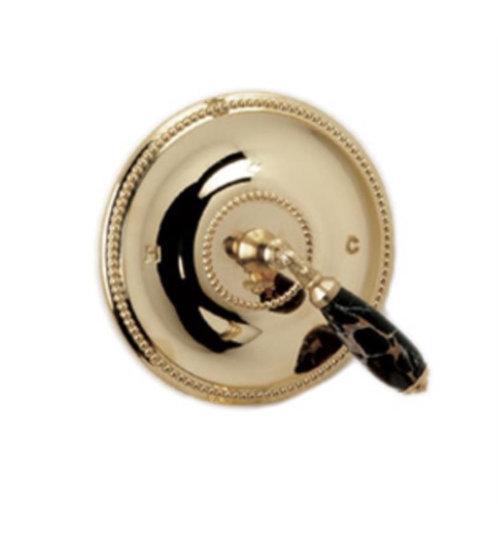 PHYLRICH PB2338CTO VALENCIA PRESSURE BALANCE TUB AND SHOWER PLATE WITH BLACK MARBLE LEVER HANDLE TRIM