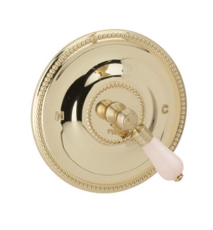 PHYLRICH PB3243TO VERSAILLES PRESSURE BALANCE SHOWER PLATE WITH PINK ONYX LEVER HANDLE TRIM