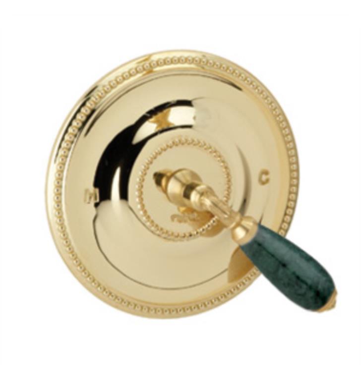 PHYLRICH PB3338FTO VALENCIA PRESSURE BALANCE SHOWER PLATE WITH GREEN MARBLE LEVER HANDLE TRIM