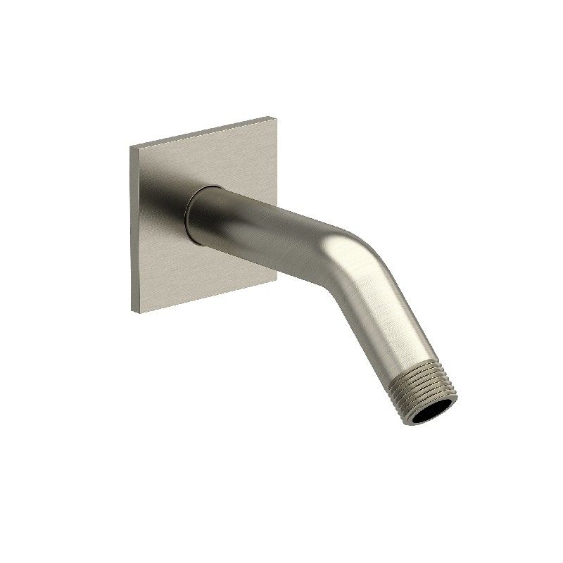RIOBEL 546BN 5 3/4 INCH WALL MOUNT SHOWER ARM WITH SQUARE ESCUTCHEON - BRUSHED NICKEL