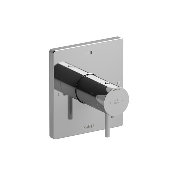 RIOBEL TPATQ23 PALLACE 4 3/4 INCH THERMOSTATIC AND PRESSURE BALANCE TRIM WITH LEVER HANDLES UP TO THREE FUNCTIONS