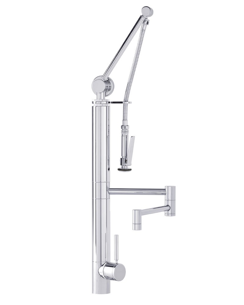 WATERSTONE FAUCETS 3710-12 CONTEMPORARY GANTRY PULL-DOWN FAUCET WITH 12 INCH ARTICULATED SPOUT