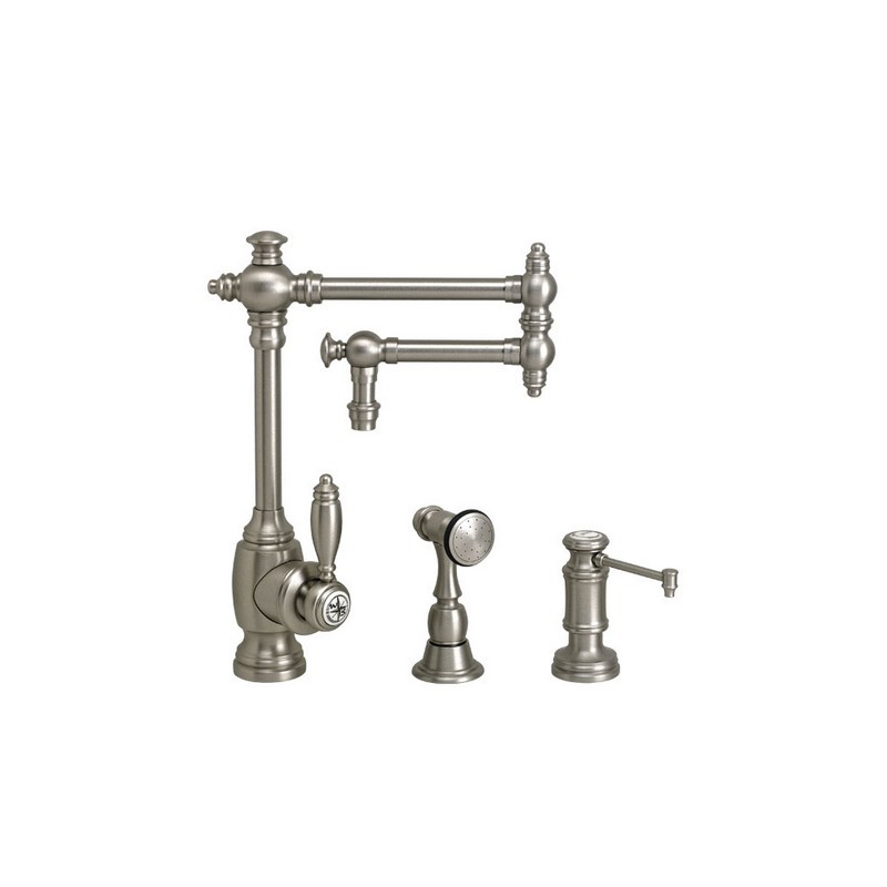 WATERSTONE FAUCETS 4100-12-2 TOWSON KITCHEN FAUCET WITH 12 INCH ARTICULATED SPOUT - 2 PIECE SUITE