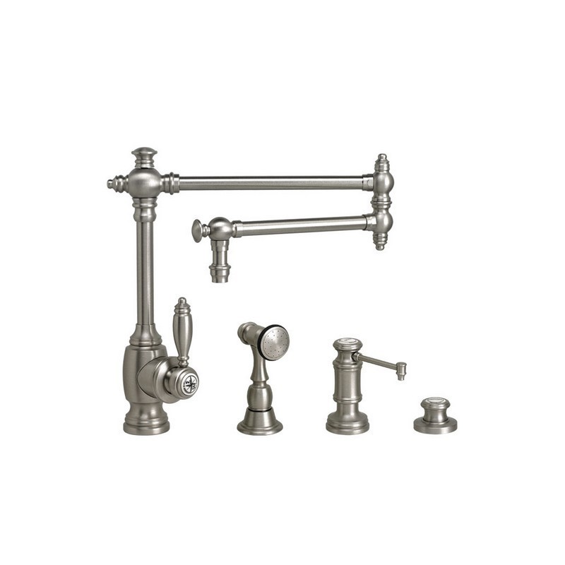WATERSTONE Faucets 4100-18-3 Towson Kitchen Faucet with 18 Inch Articulated  Spout Piece Suite
