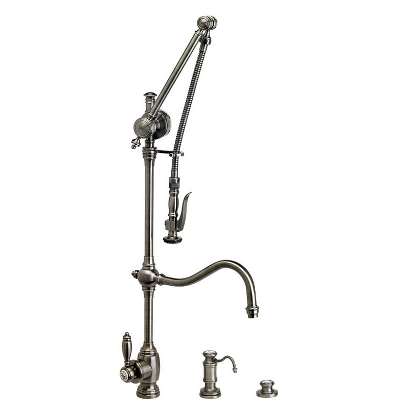 WATERSTONE FAUCETS 4400-3 TRADITIONAL GANTRY PULL-DOWN FAUCET - 3 PIECE SUITE