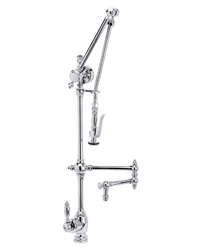 WATERSTONE FAUCETS 4410-12 TRADITIONAL GANTRY PULL-DOWN FAUCET WITH 12 INCH ARTICULATED SPOUT