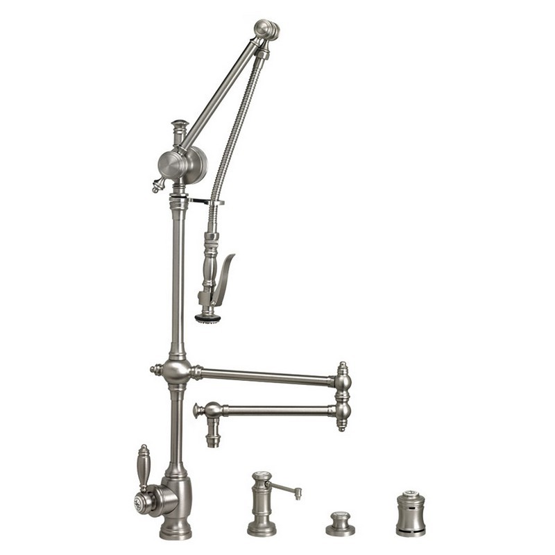 WATERSTONE FAUCETS 4410-18-4 TRADITIONAL GANTRY PULL-DOWN FAUCET - 4 PIECE SUITE
