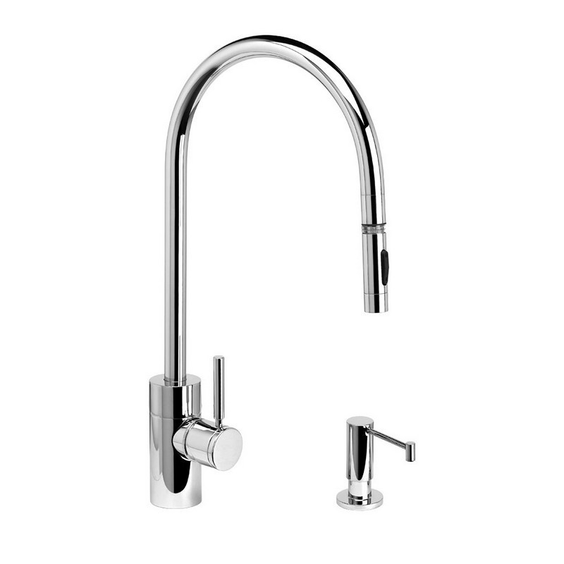 WATERSTONE FAUCETS 5300-2 CONTEMPORARY EXTENDED REACH PLP PULL-DOWN FAUCET - 2 PIECE SUITE