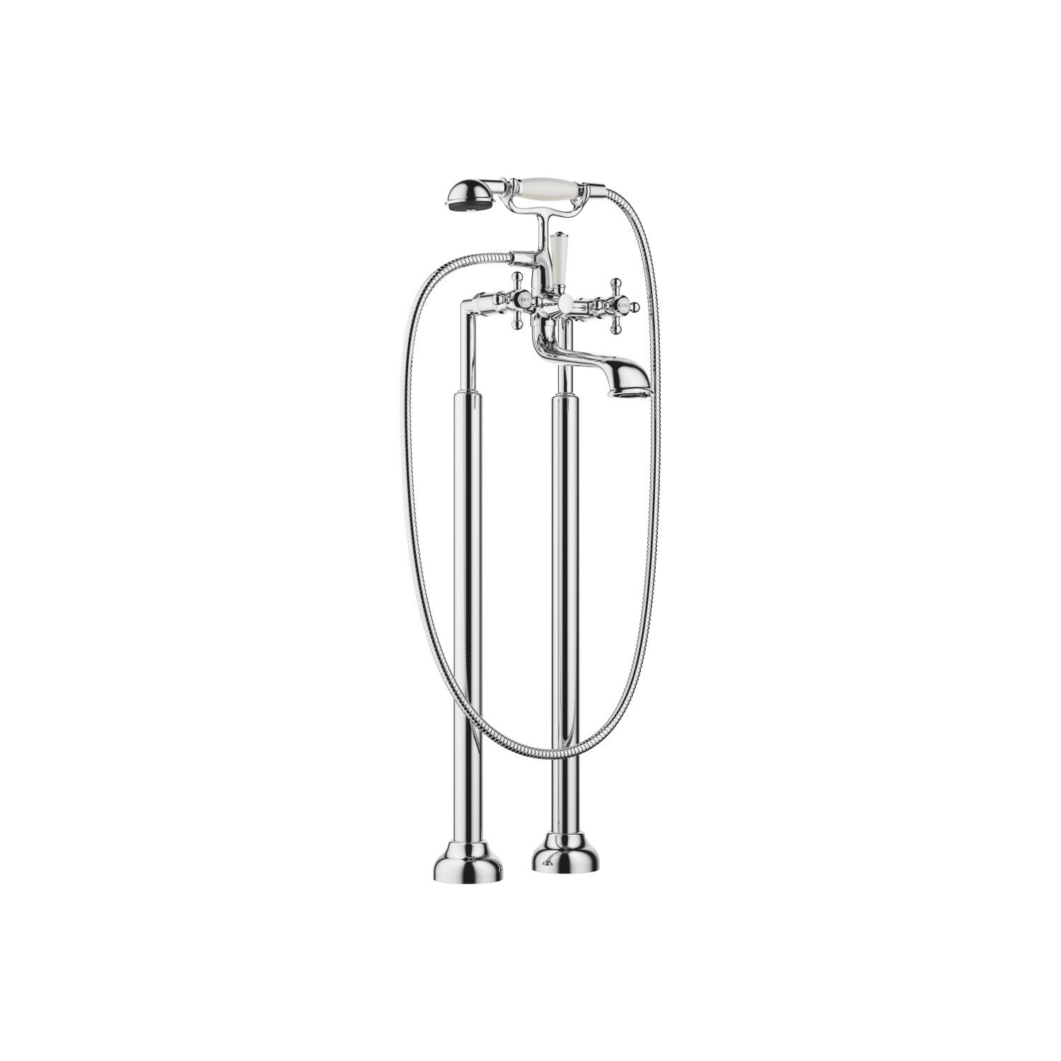 DORNBRACHT 25943360 MADISON TWO HOLES FREESTANDING TUB FILLER WITH HAND SHOWER AND CROSS HANDLES