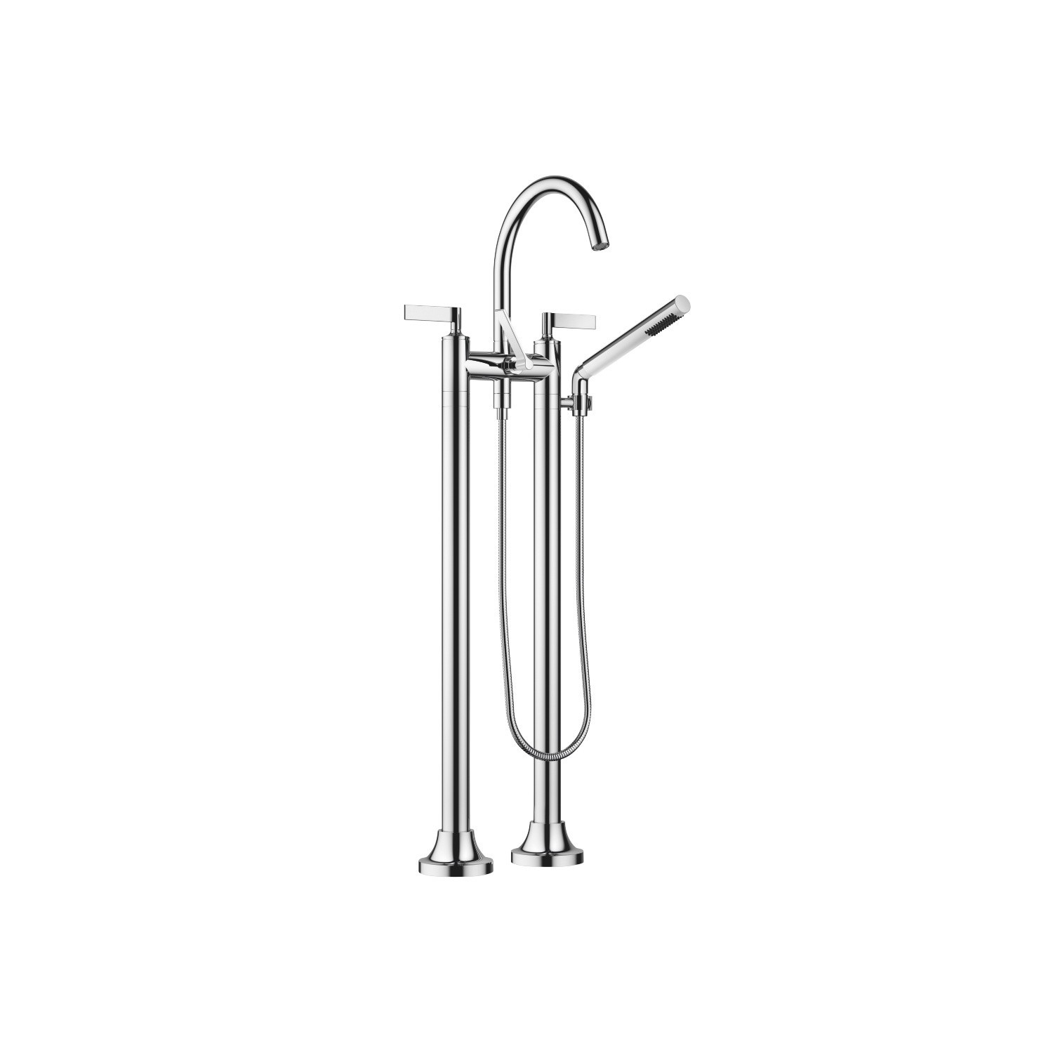 DORNBRACHT 25943819 VAIA TWO HOLES FREESTANDING TUB FILLER WITH HAND SHOWER AND BLADE HANDLES