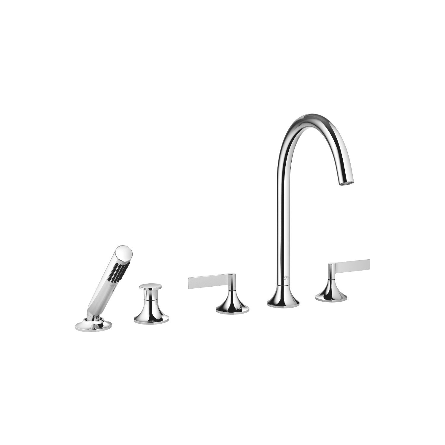 DORNBRACHT 27522819 VAIA FIVE HOLES WIDESPREAD DECK MOUNT TUB FILLER WITH HAND SHOWER AND BLADE HANDLES