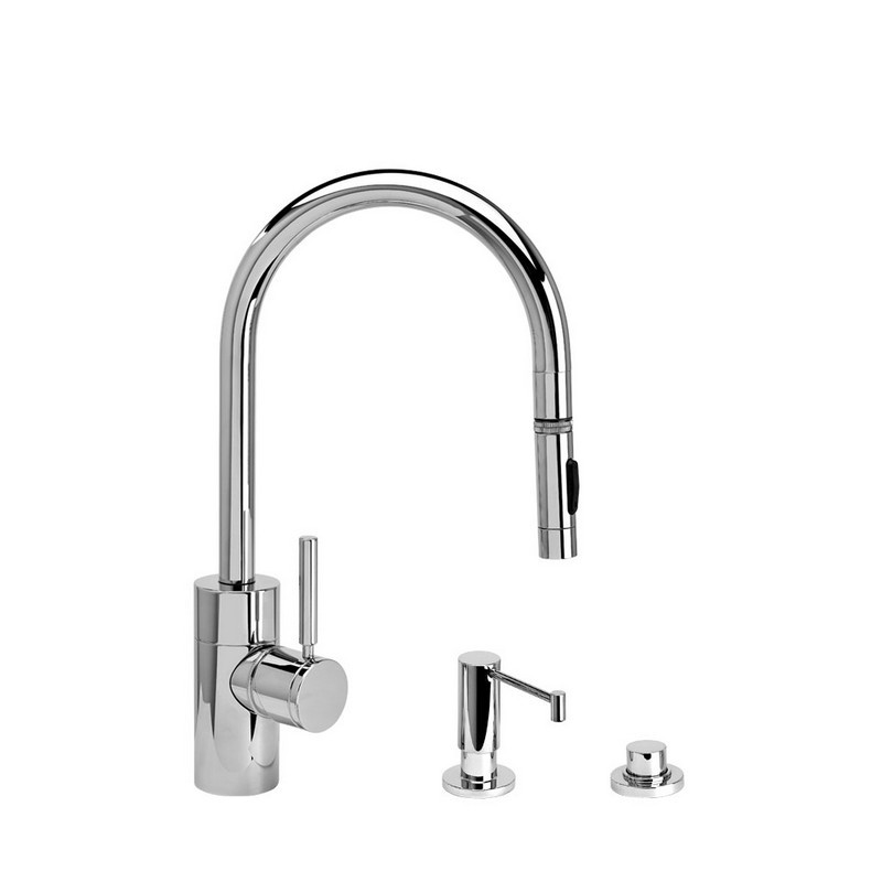 WATERSTONE FAUCETS 5410-3 CONTEMPORARY PLP PULL-DOWN FAUCET - 3 PIECE SUITE