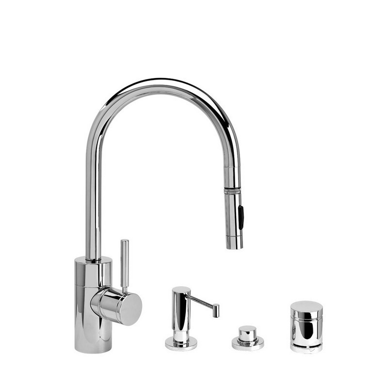 WATERSTONE FAUCETS 5410-4 CONTEMPORARY PLP PULL-DOWN FAUCET - 4 PIECE SUITE
