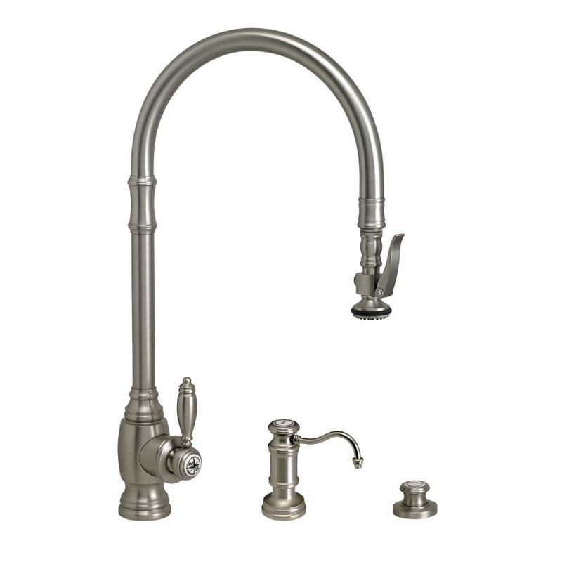 WATERSTONE FAUCETS 5500-3 TRADITIONAL EXTENDED REACH PLP PULL-DOWN FAUCET - 3 PIECE SUITE