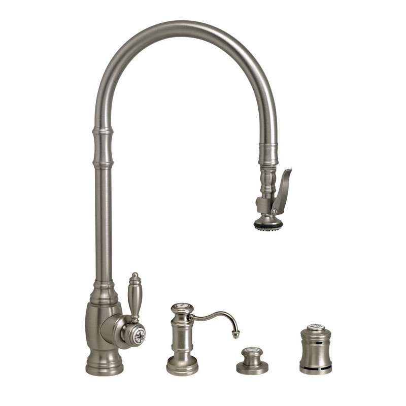 WATERSTONE FAUCETS 5500-4 TRADITIONAL EXTENDED REACH PLP PULL-DOWN FAUCET - 4 PIECE SUITE