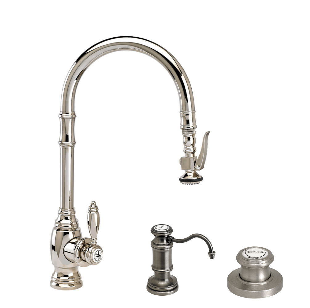 WATERSTONE FAUCETS 5610-3 TRADITIONAL PLP PULL-DOWN FAUCET - ANGLED SPOUT - 3 PIECE SUITE