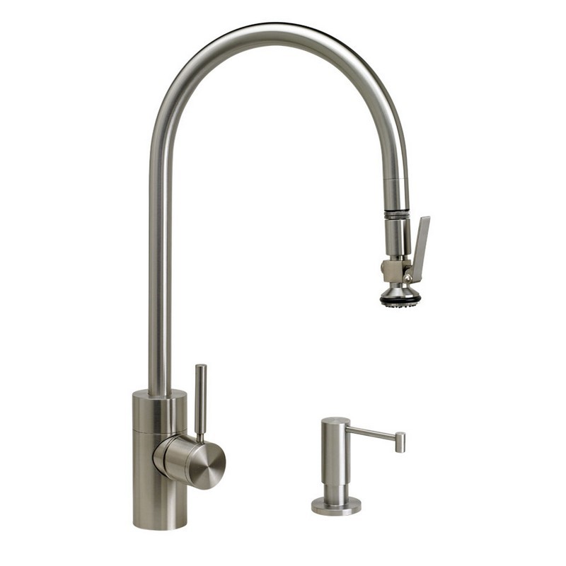 WATERSTONE FAUCETS 5700-2 CONTEMPORARY EXTENDED REACH PLP PULL-DOWN FAUCET - 2 PIECE SUITE