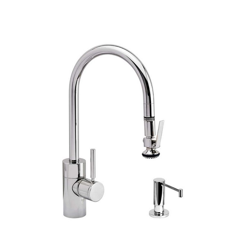 WATERSTONE FAUCETS 5800-2 CONTEMPORARY PLP PULL-DOWN FAUCET - LEVER SPRAYER - 2 PIECE SUITE