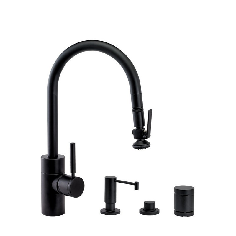 WATERSTONE FAUCETS 5810-4 CONTEMPORARY PLP PULL-DOWN FAUCET - 4 PIECE SUITE