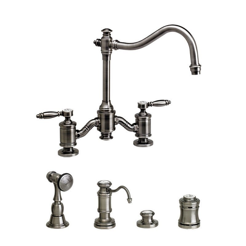 WATERSTONE FAUCETS 6200-4 ANNAPOLIS BRIDGE FAUCET WITH LEVER HANDLES - 4 PIECE SUITE