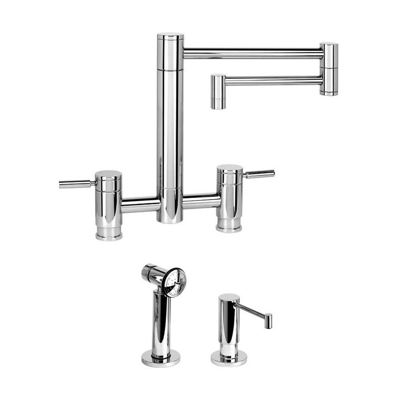 WATERSTONE Faucets 7600-18-2 Hunley Bridge Faucet with 18 Inch Articulated  Spout Piece Suite