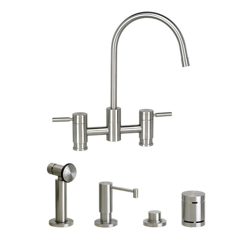 WATERSTONE FAUCETS 7800-4 PARCHE BRIDGE FAUCET - 4 PIECE SUITE