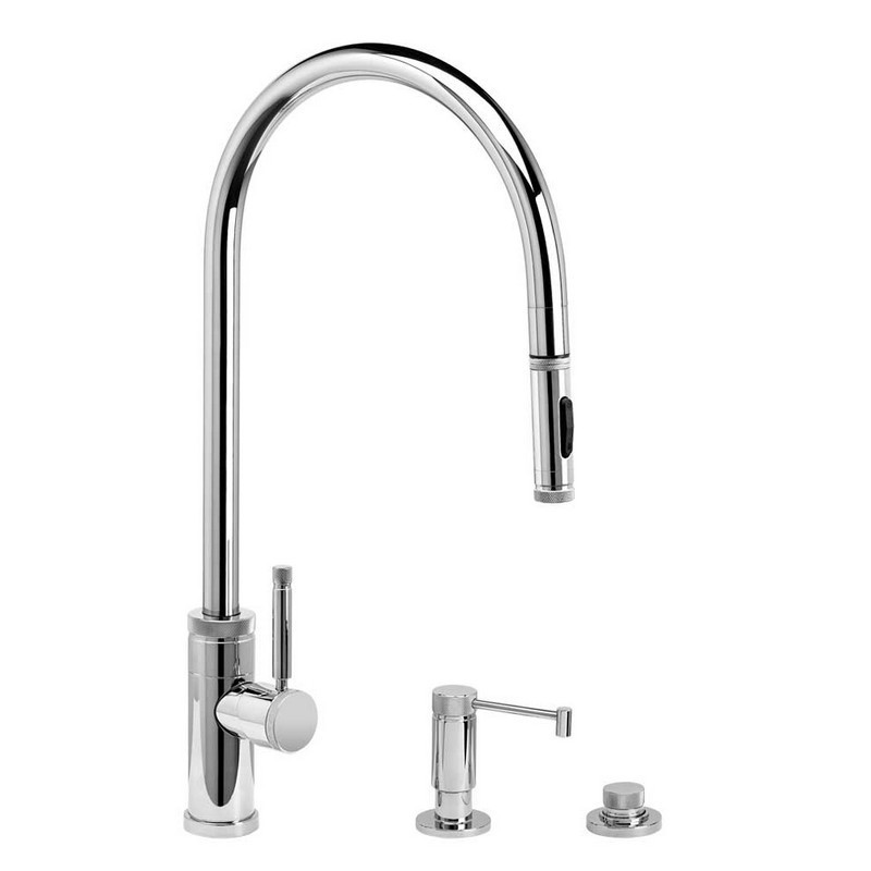 WATERSTONE FAUCETS 9300-3 INDUSTRIAL EXTENDED REACH PLP PULL-DOWN FAUCET - 3 PIECE SUITE
