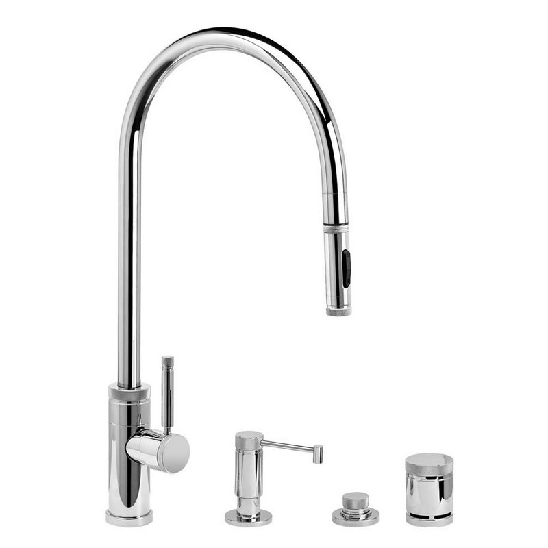 WATERSTONE FAUCETS 9300-4 INDUSTRIAL EXTENDED REACH PLP PULL-DOWN FAUCET - 4 PIECE SUITE