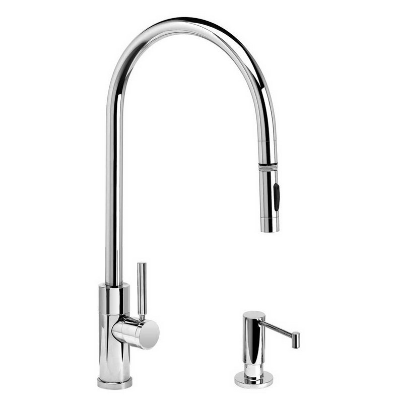 WATERSTONE FAUCETS 9350-2 MODERN EXTENDED REACH PLP PULL-DOWN FAUCET - 2 PIECE SUITE