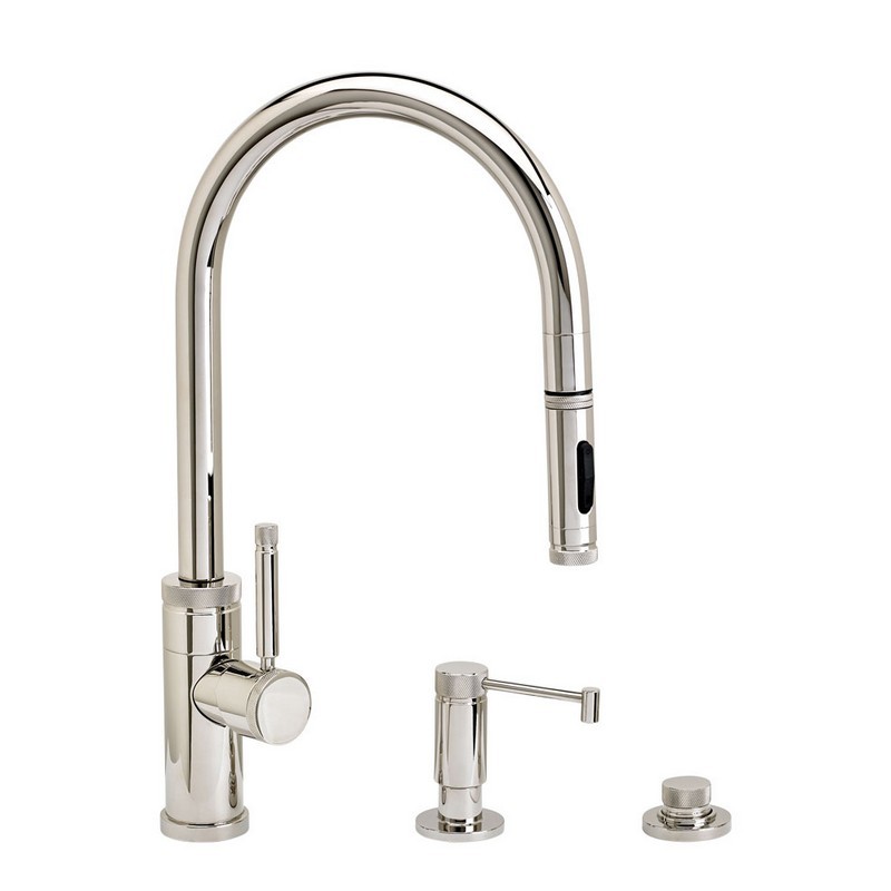 WATERSTONE FAUCETS 9400-3 INDUSTRIAL PLP PULL-DOWN FAUCET - 3 PIECE SUITE