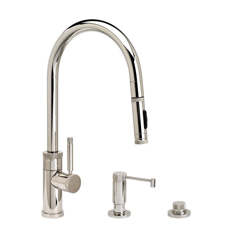 WATERSTONE FAUCETS 9410-3 INDUSTRIAL PLP PULL-DOWN FAUCET - 3 PIECE SUITE