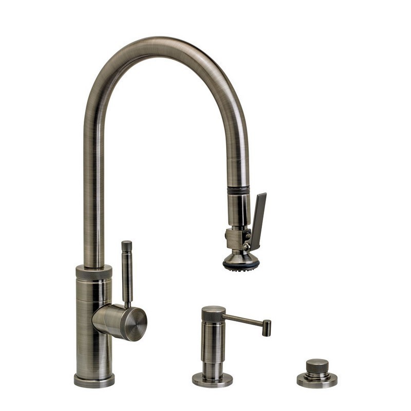 WATERSTONE FAUCETS 9800-3 INDUSTRIAL PLP PULL-DOWN FAUCET - 3 PIECE SUITE