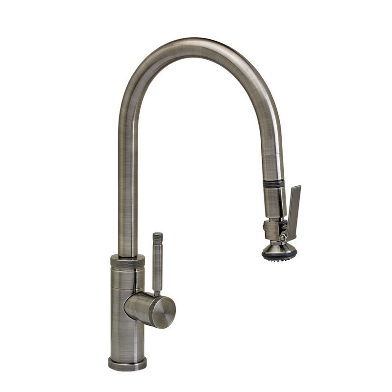 WATERSTONE FAUCETS 9810 INDUSTRIAL PLP PULL-DOWN FAUCET - ANGLED SPOUT - LEVER SPRAYER
