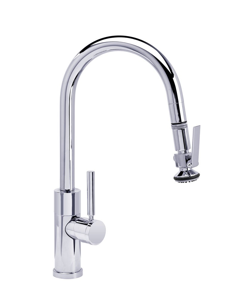 WATERSTONE FAUCETS 9990 MODERN PREP SIZE PLP PULL-DOWN FAUCET - ANGLED SPOUT - LEVER SPRAYER