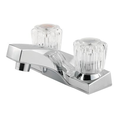 PFISTER LG143-6002 PFIRST SERIES 3 INCH DECK MOUNT ACRYLIC TWO LEVER HANDLE CENTERSET BATHROOM FAUCET WITH POP-UP DRAIN - POLISHED CHROME