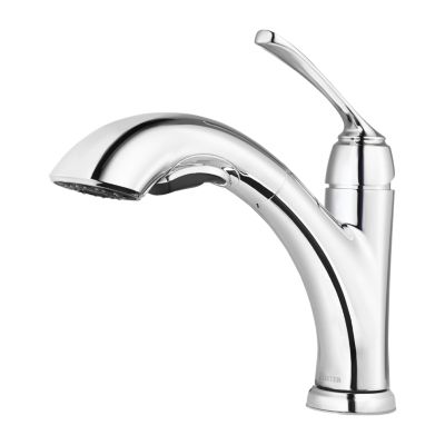 PFISTER F-534-7CRC CANTARA 9 5/8 INCH SINGLE LEVER HANDLE DECK MOUNT PULL-OUT KITCHEN FAUCET - POLISHED CHROME