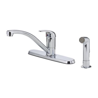 PFISTER G134-7000 PFIRST SERIES 6 7/8 INCH SINGLE LEVER HANDLE DECK MOUNT KITCHEN FAUCET WITH SIDE SPRAY - POLISHED CHROME
