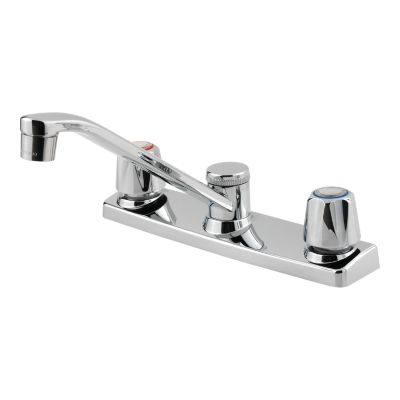 PFISTER G135-1000 PFIRST SERIES 6 1/4 INCH TWO KNOB HANDLES DECK MOUNT KITCHEN FAUCET - POLISHED CHROME