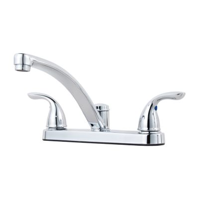 PFISTER G135-7000 PFIRST SERIES 5 7/8 INCH TWO LEVER HANDLES DECK MOUNT KITCHEN FAUCET - POLISHED CHROME