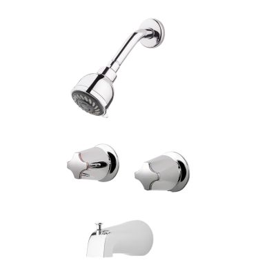 PFISTER LG03-6110 PFIRST SERIES WALL MOUNT TUB AND SHOWER FAUCET WITH TWO METAL VERVE KNOB HANDLES - POLISHED CHROME