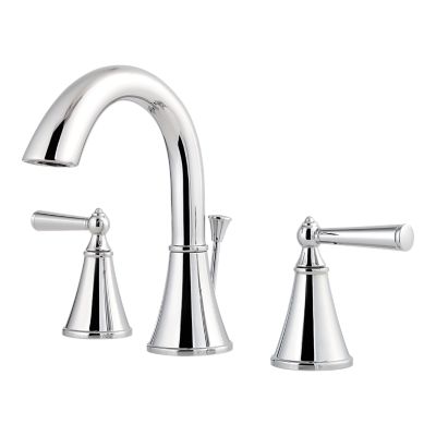 PFISTER LG49-GL0 SAXTON 7 3/8 INCH DECK MOUNT TWO LEVER HANDLE WIDESPREAD BATHROOM FAUCET