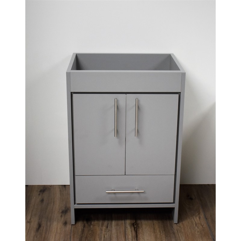 Mtd Volpa Usa 3124g 0 Pacific 24 Inch Modern Bathroom Vanity In Grey With Stainless Steel Round Hollow Hardware - 24 Inch Bathroom Vanity Cabinet Only