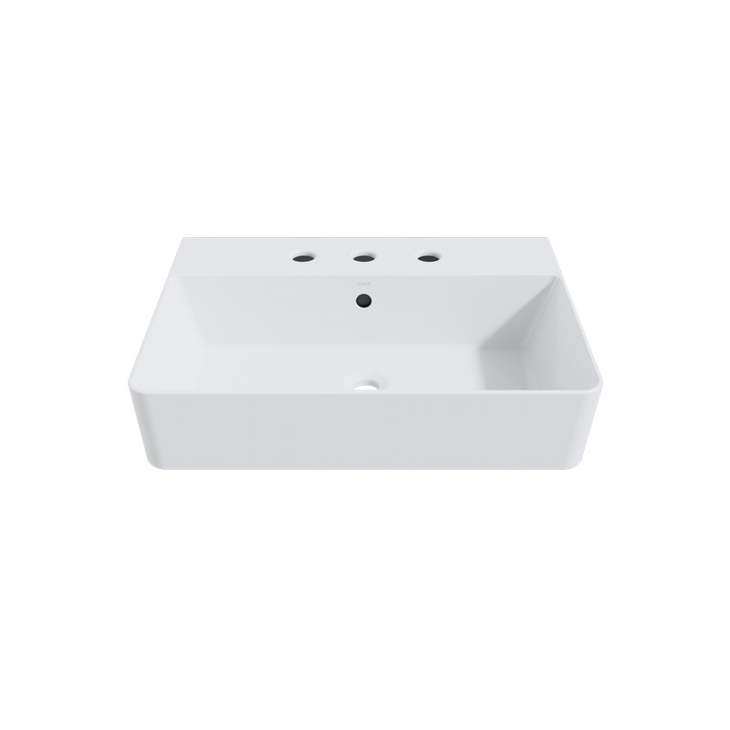 CHEVIOT 1293-WH-8 NUO 2 24 INCH VESSEL SINK IN WHITE WITH THREE FAUCET HOLES