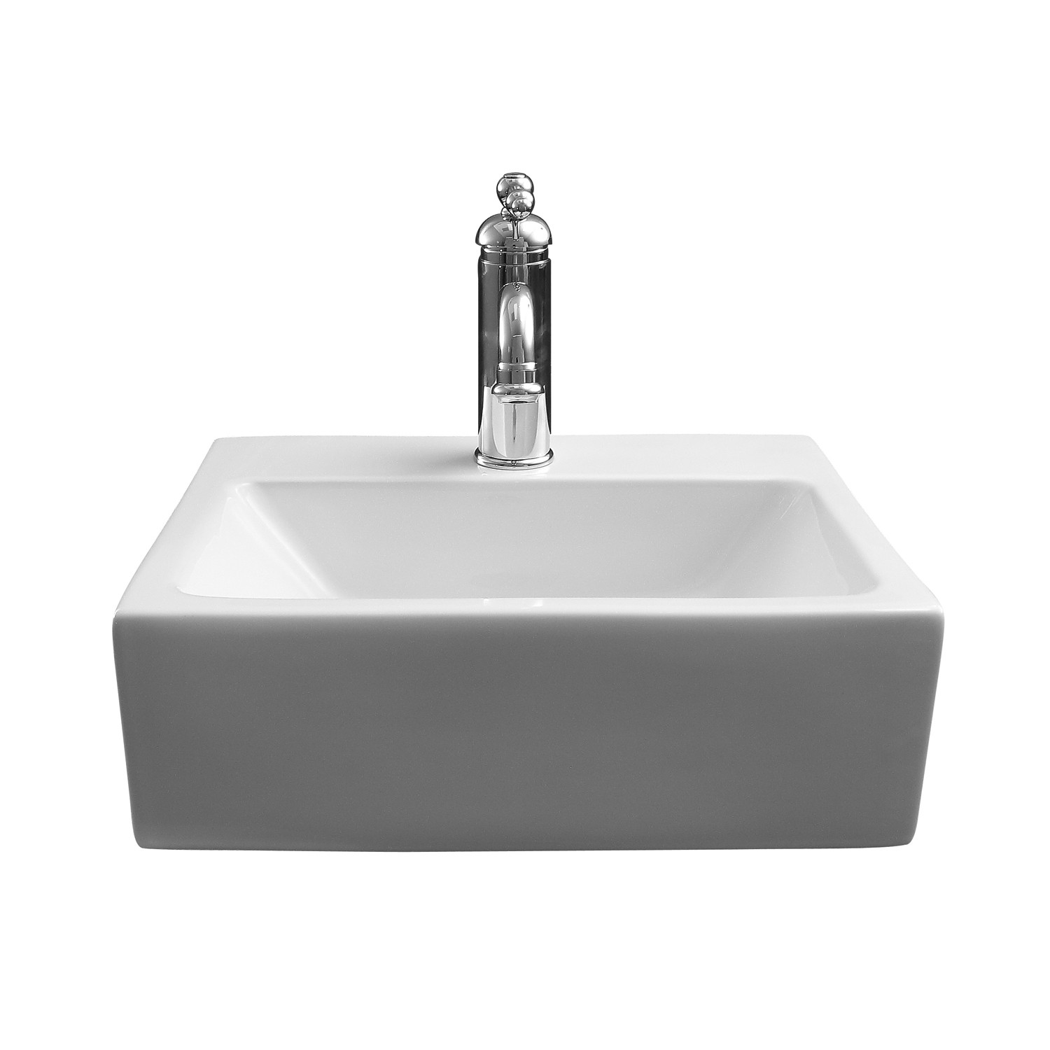 BARCLAY 4-9060WH LINDEN 16 3/4 INCH SINGLE BASIN WALL MOUNT BATHROOM SINK - WHITE