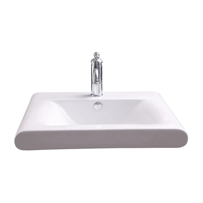 BARCLAY 4-9094WH THAD 23 1/2 INCH SINGLE BASIN WALL MOUNT BATHROOM SINK - WHITE