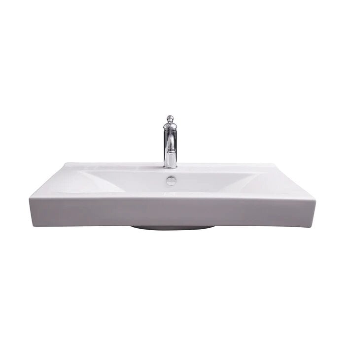 BARCLAY 4-9096WH TWAIN 32 INCH SINGLE BASIN WALL MOUNT BATHROOM SINK - WHITE