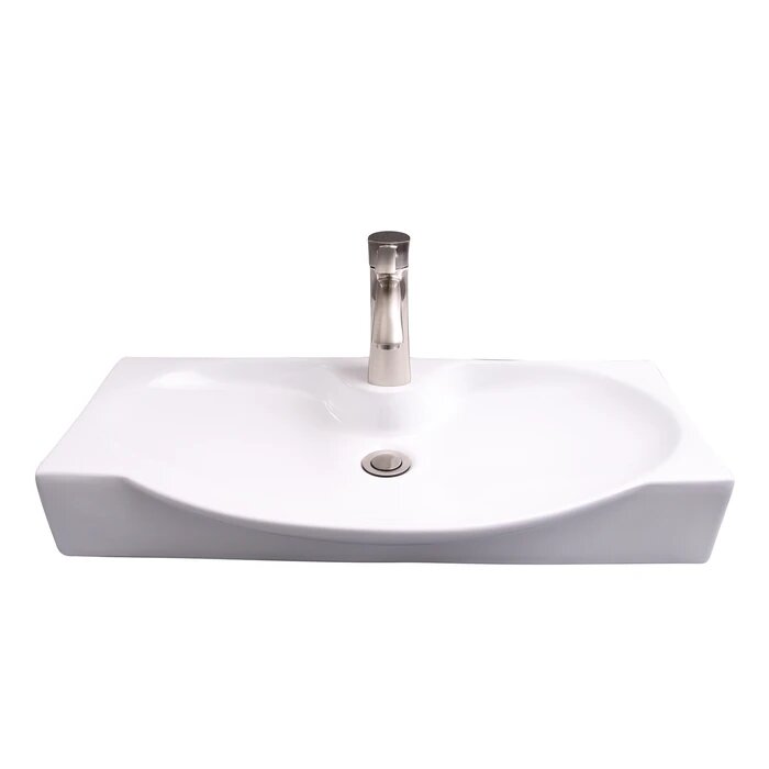BARCLAY 4-9120WH WALLACE 27 3/8 INCH SINGLE BASIN WALL MOUNT BATHROOM SINK - WHITE